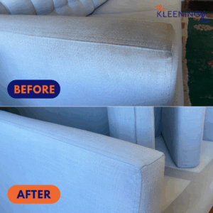 Stains removed from the arm of a couch